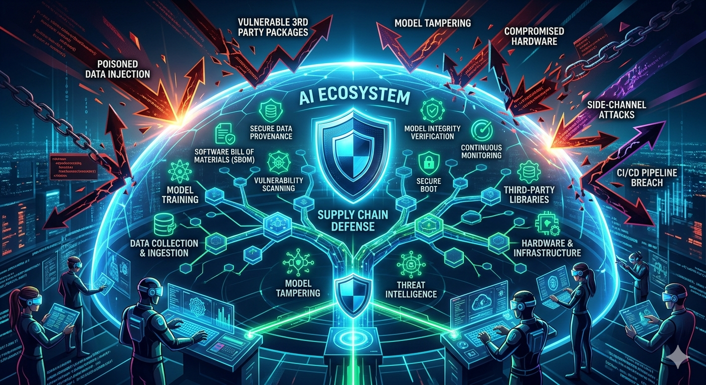 Abstract visualization of interconnected nodes representing package dependencies, with some nodes highlighted to indicate reputation signals and trust layers.
