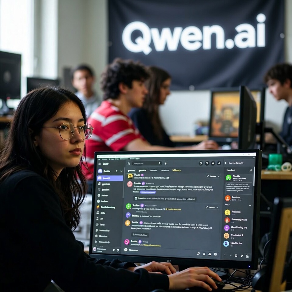 Qwen 模型架构图上叠加网络连接警告图标